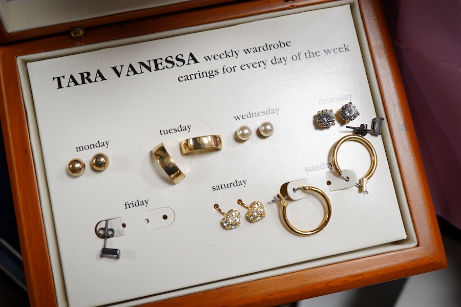 A cultured pearl necklace, composed of graduated cultured pearls of pale pink tint measuring approximately 11-12mm, to a spherical clasp stamped 14K; a black opal measuring approximatley 11 x 7mm, on a display cushion; a
